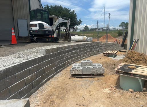 Retaining walls and pavers project