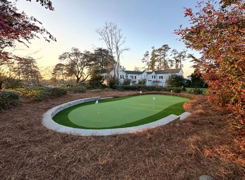 Custom residential putting green installation